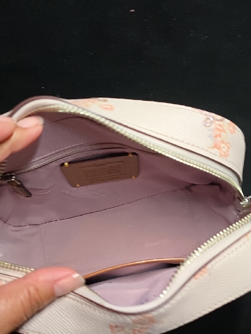 Coach Camera Bag With Floral Bow Print - Picture 8 of 14